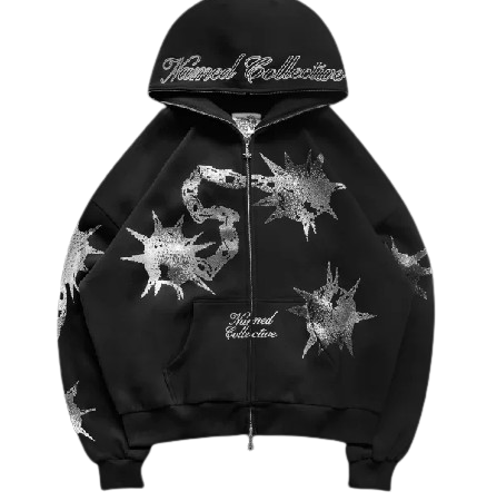 CLASH RHINESTONE ZIP HOODIE ONYX removebg preview