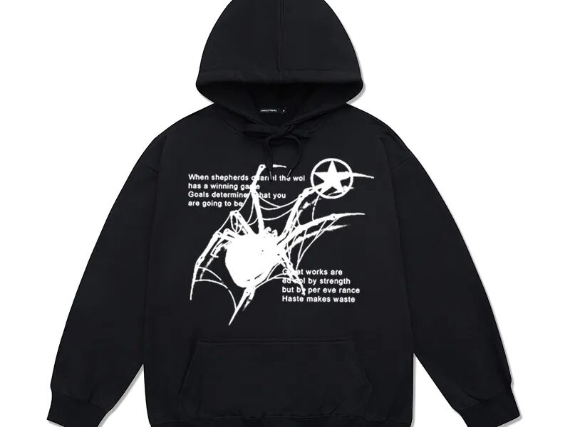 Black Spider Hoodie for All Seasons