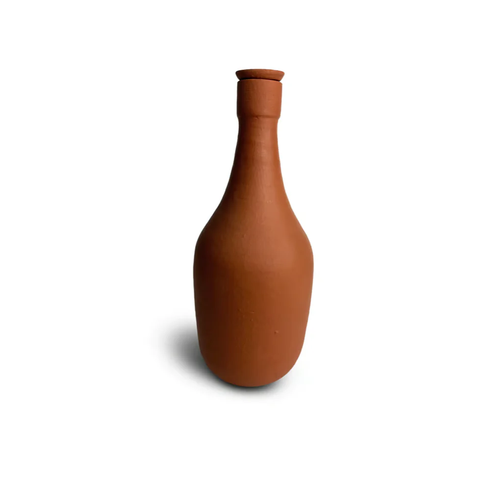 earthen clay water bottle