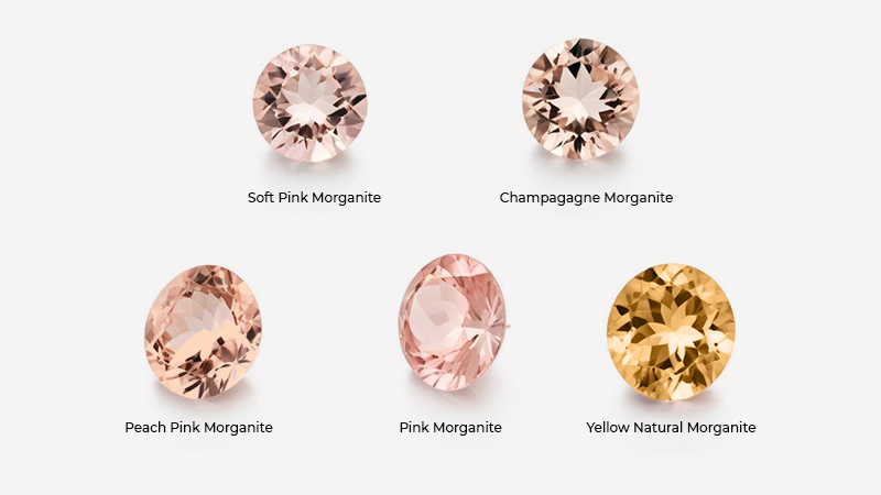 a chart of the morganite gemstone colors