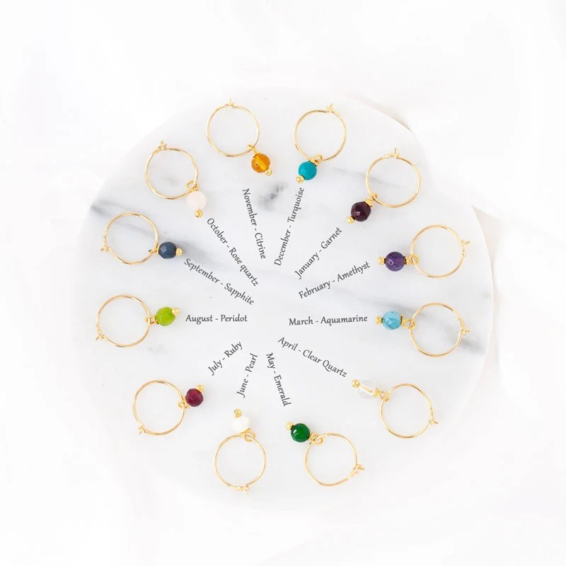 Personalized Glamour with Birthstone Hoop Earrings