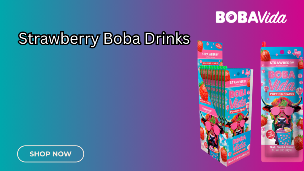 Strawberry Boba Drinks